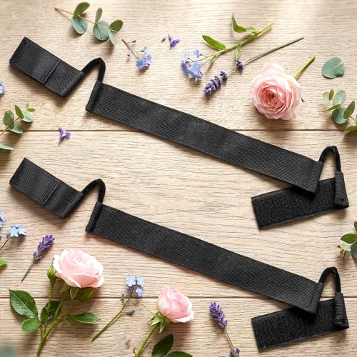 Ouligay 2-Pack Black Lace Wig Bands with Ear Cut Outs, Adjustable Melting Bands
