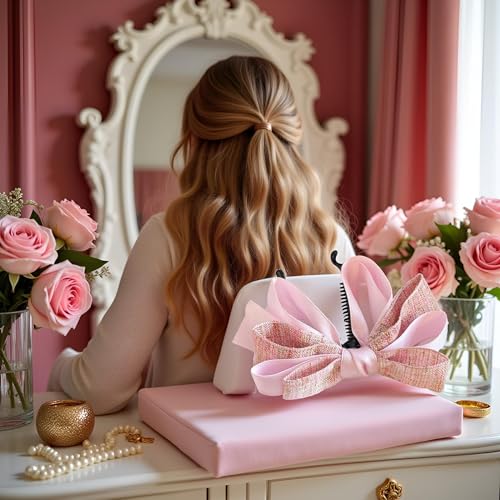 Pink Bow Banana Clip Vertical Ponytail Hair Claw Barrette for Women