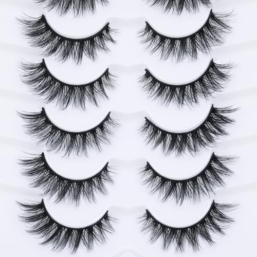 Ailynalash Short Wispy False Eyelashes Natural 14mm Cat Eye Lash Pack