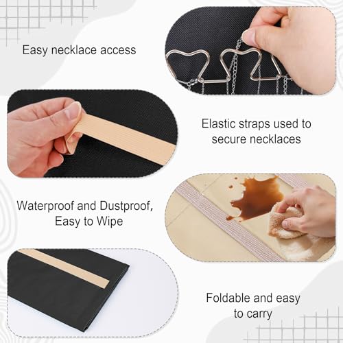 Dynoro Double-Sided Jewelry Organizer Roll with 48 Pockets & 21 Hooks