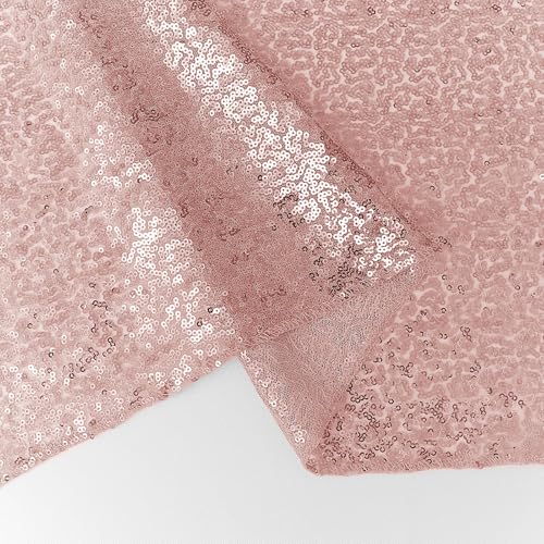Rose Gold Sequin Table Runner Set - 6 Pieces 12x72 Inches for Weddings & Events