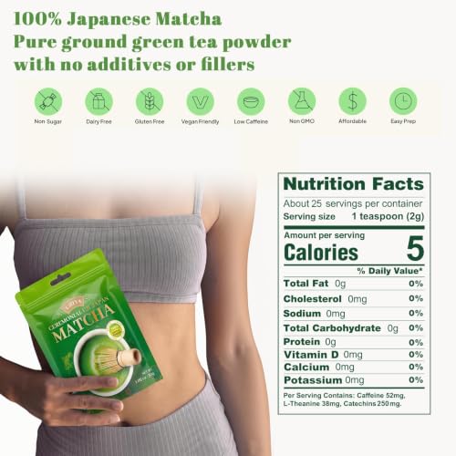 Uji Ceremonial Grade Matcha Powder - Green 1.06oz, Umami-Rich