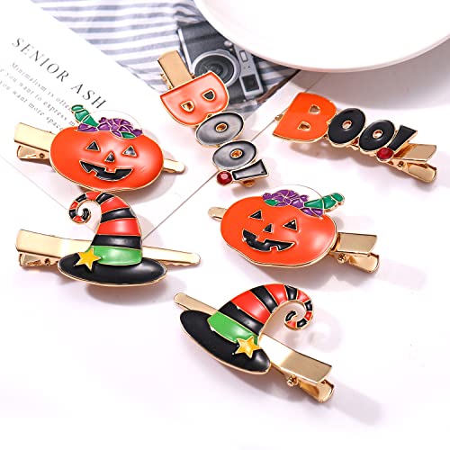 Gothic Halloween Spider Web Skull Hair Clips Large Duckbill Barrettes