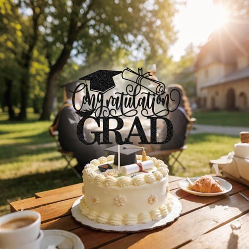 2026 Graduation Cake Topper - Sparkly Class of 2026 Party Decoration