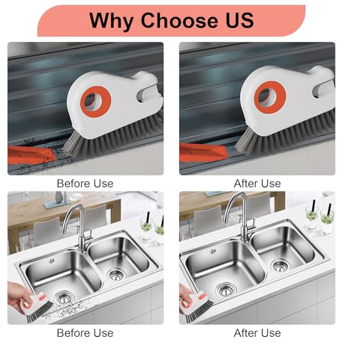 2 Pcs 2 in 1 Window Track Cleaner Brush Set - Ergonomic Design
