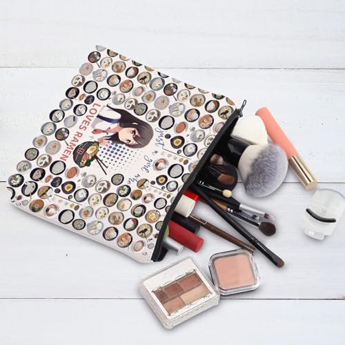 Ramen Lover Makeup Bag Foodie Cosmetic Zipper Pouch Gift for Women
