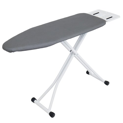 ASHARE Ironing Board 48" x 13" with Iron Rest, 7-Level Height Adjustable, Heavy Duty Steel Legs, Foldable Space Saving Laundry Iron Table with Heat Resistant Removable Cover, Grey