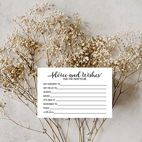 Baby Shower Advice Cards - 50 Pack 4x6 Inch Wishes for New Mom