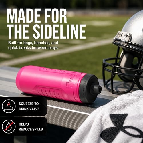 Under Armour 32oz Hot Pink Squeeze Water Bottle for Sports