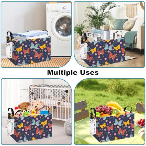 Collapsible Rectangular Colorful Butterfly Storage Basket - FANKANG