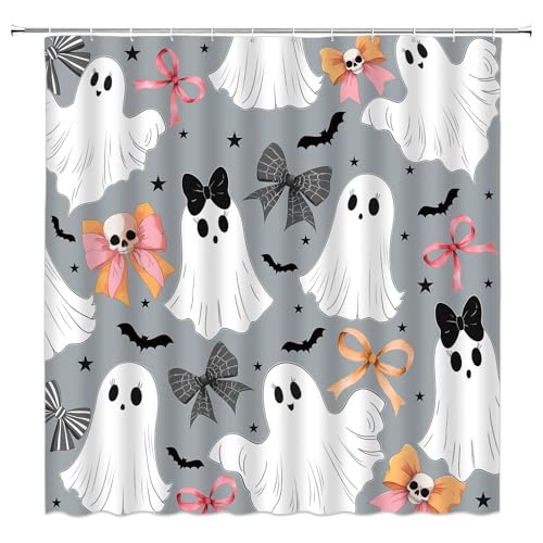 Halloween Ghost Shower Curtain - 70x70 Inch Polyester Design