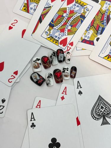 3D Poker Nail Stickers Self-Adhesive Hearts & Diamonds Nail Art Set