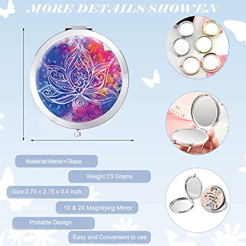 LONNAONE Compact Pocket Makeup Mirror - Double Sided Travel Mirror