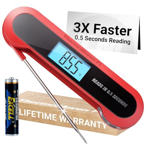 ThermoMaven Instant Read Meat Thermometer - Red & Black - 0.5sec Read