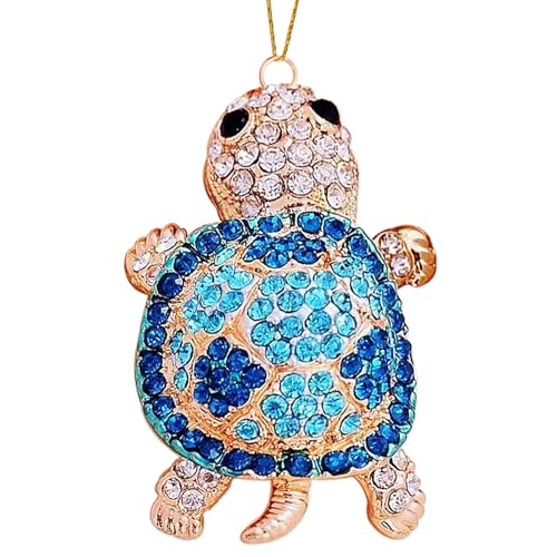 Glitzy Sea Turtle Christmas Ornament with Rhinestones - Beach Decor