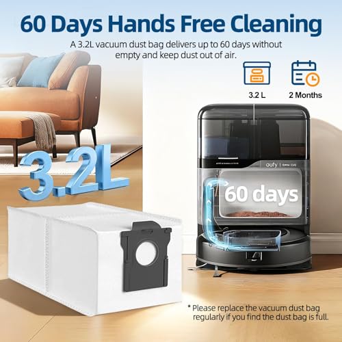 12 Pack Replacement Dust Bags for Dreame Robot Vacuums L40, X50
