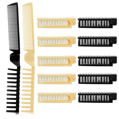 Etenpo 10-Piece Folding Travel Hair Brush and Comb Set, Dual-Head