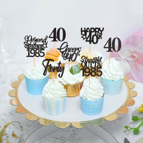 40th Birthday Cupcake Toppers - Straight Outta 1983 (24 Pack)