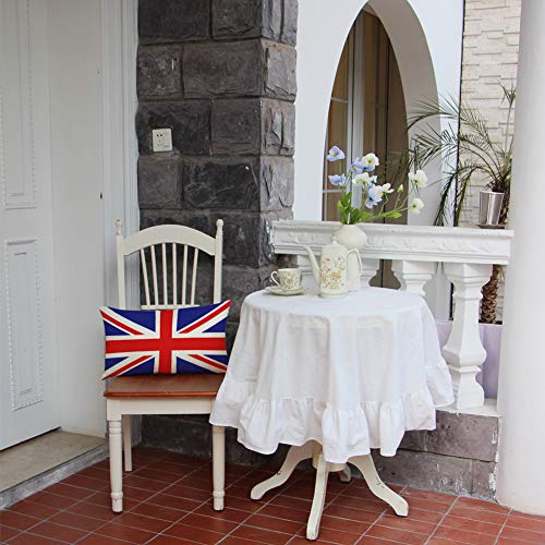 British Flag Lumbar Pillow Cover 12x20 Inch - Cotton Linen Cushion Case