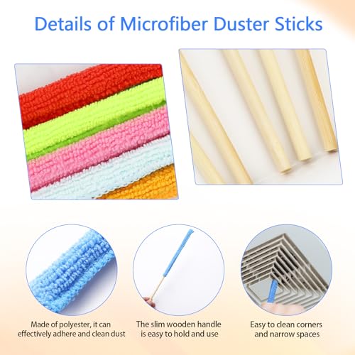 6 Pack Microfiber Mini Dusters for Effective Home & Car Cleaning