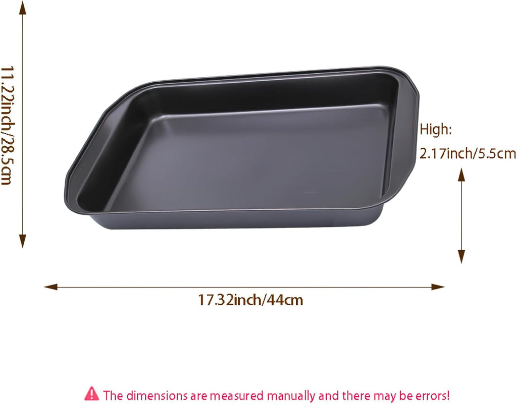 Skiennix Large Rectangular Baking Pan - Non-Stick Carbon Steel Cake Mold | 17 Inches