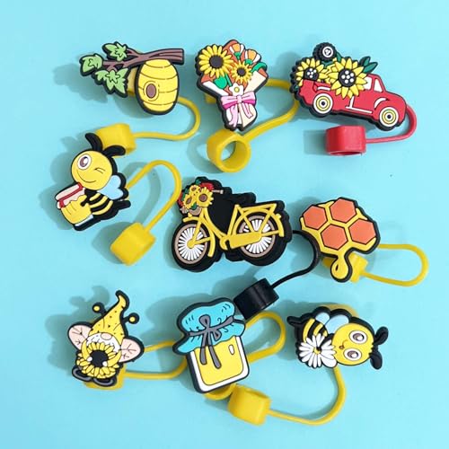 Silicone Straw Cover Cap for Stanley Cup - 9pcs Dust-Proof Toppers