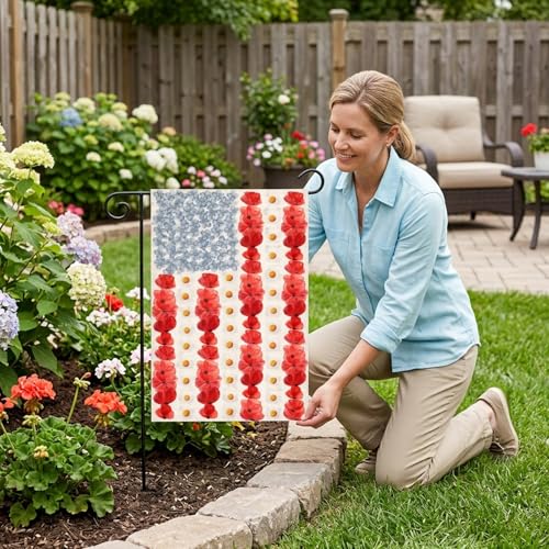 Memorial Day Garden Flags Set - 2 Durable Patriotic Outdoor Decorations