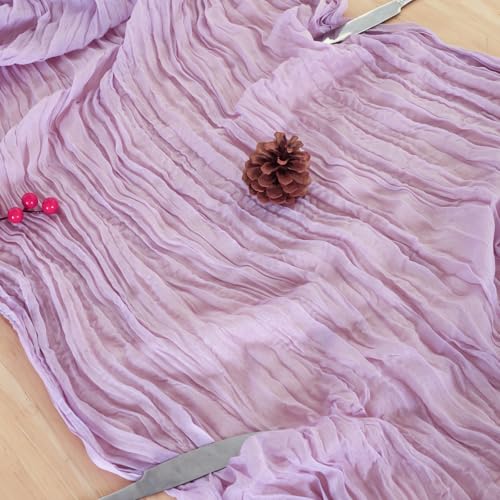 Lilac Purple Cheesecloth Table Runner 120 Inch Boho Wedding Decor - 8 Pack