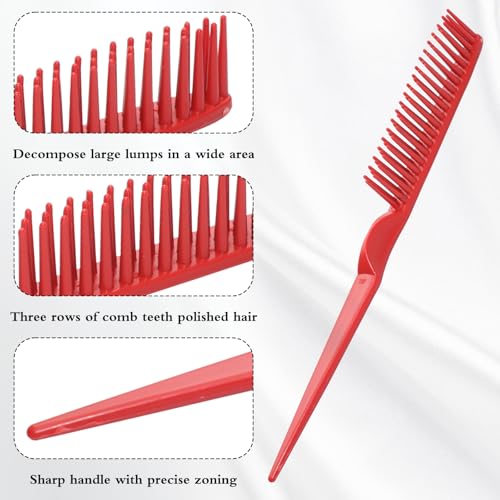 Aphrordity 3 Row Detangling Brush 2-Pack for Curly and Coily Hair - Red
