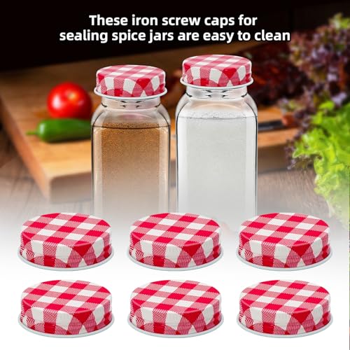 10 Pcs Iron Spice Jar Lids - Airtight Replacement Caps for 4 oz and 6 oz Square Jars
