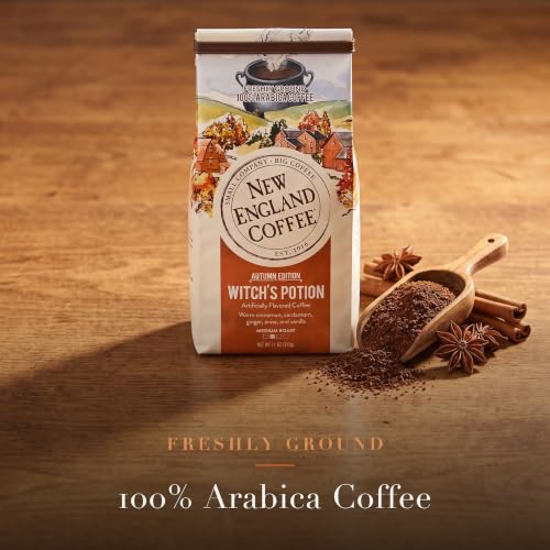 New England Coffee Witch's Potion Ground Coffee 11oz Pack of 6 – Spiced Arabica Blend