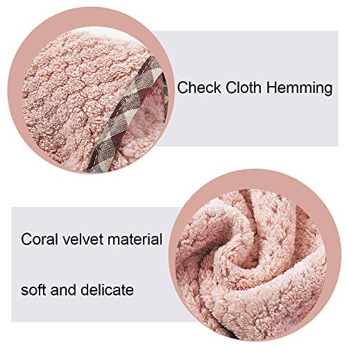 2Pcs Hanging Hand Towels, Super Soft Absorbent Coral Fleece Kitchen Towels