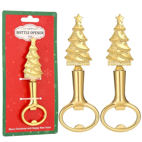 Christmas Tree Beer Bottle Opener Set of 3 - Holiday Kitchen Barware - Tree Design