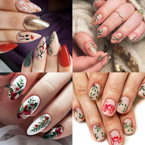 Christmas Nail Stickers 4 Sheets 3D Self-Adhesive Winter Snowflake Xmas Decals