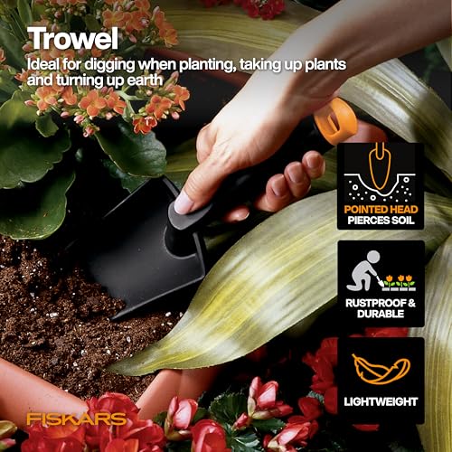 Fiskars FiberComp Hand Trowel 1 Pack - Gardening Tool for Lawn & Yard Care