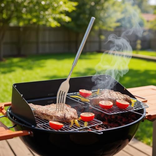 Nwstar 2PCS Extendable Stainless Steel Forks - Telescopic BBQ & Dinner Forks (8.7 to 25.4in)