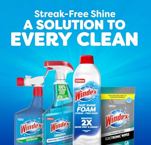 Windex Glass Routine Cleaning Bundle: Original Spray & Fast Shine Foam
