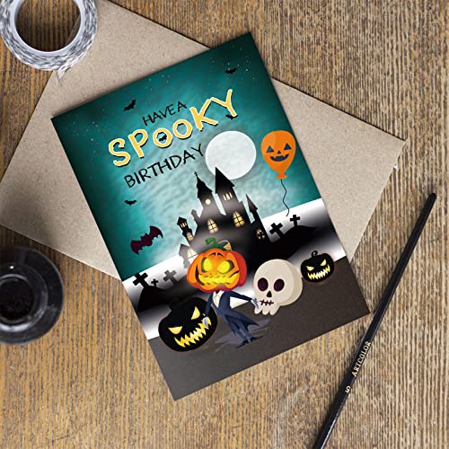 Goroar Halloween Birthday Card - Spooky October Greeting Card