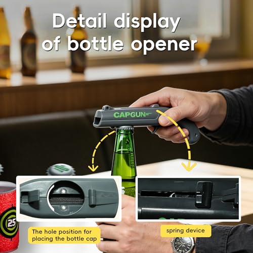 Cap Gun Bottle Opener 2-Pack - Black & Gray Launcher Shooting Gadget