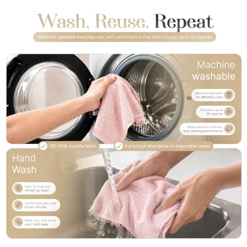 Reusable Microfiber Cleaning Cloth Roll - 20 Sheets, 11" x 10"