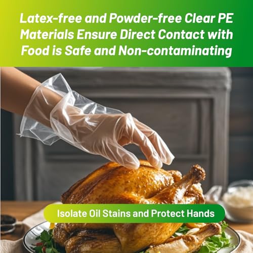 Disposable TPE Cooking Gloves - Latex & Powder Free, Food Safe
