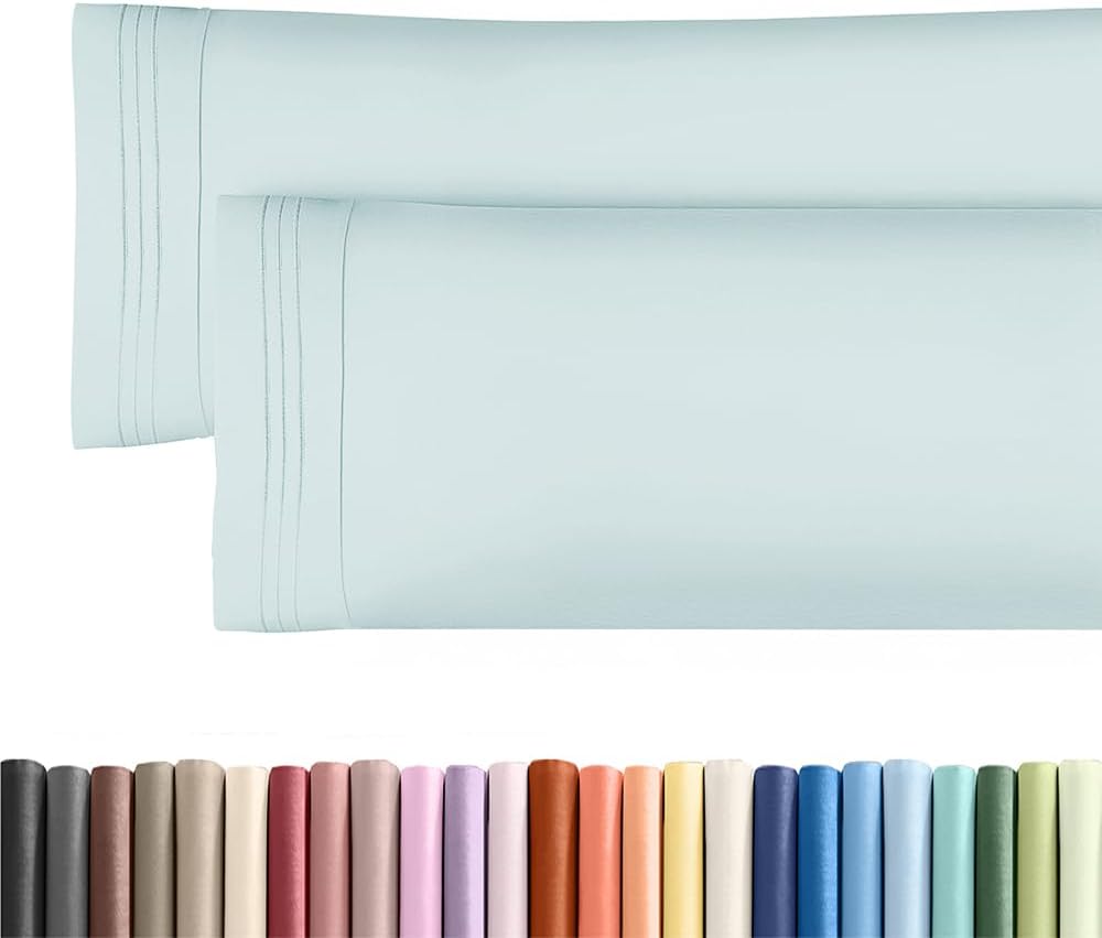 Skiennix Body Pillowcases Set of 2 | Soft 20x54 Long Pillow Covers for Side Sleepers - Wrinkle-Free, Machine Washable, Sky Blue
