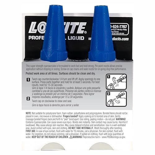 Loctite Professional Super Glue Liquid, Clear Adhesive, 2 Pack (0.7 fl oz)