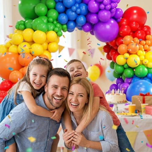 209-Piece Rainbow Balloon Arch Kit - Colorful DIY Party Garland Set