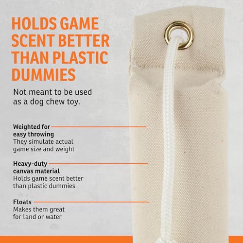SportDOG Natural Canvas Dummy for Training, Regular Size 2.75 x 12 inches
