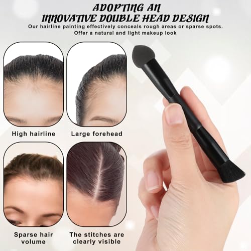 Eldraqth 2pcs Dual-Ended Hairline Brushes with Sponge Tip for Root Touch Up