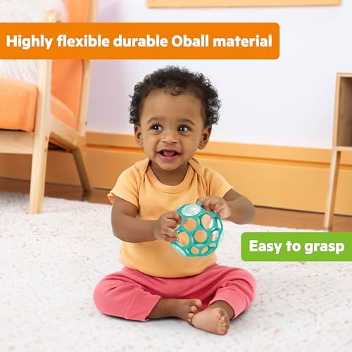 Bright Starts Oball Easy-Grasp Rattle - Teal Infant Sensory Toy