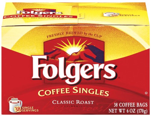 Folgers Classic Roast Coffee Singles, 6oz - 38 Count Pack