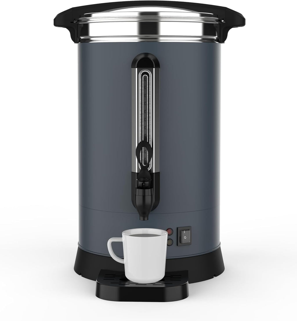 ExploreHorizon 80 Cup Commercial Coffee Urn - 12L/3.2Gal Stainless Steel Electric Coffee Maker With Double Wall Insulation, Hot Beverage & Water Dispenser for Weddings, Parties, Catering, Buffets
