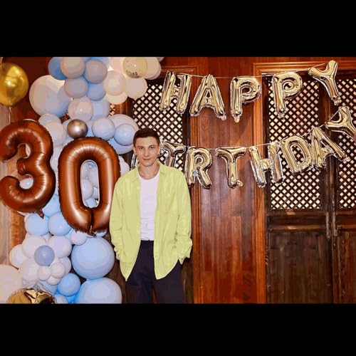 3 Brown Birthday Number Balloon - 40 Inch Foil Party Decoration